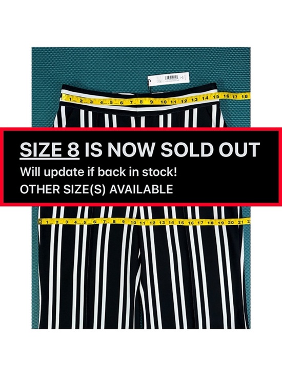 Alice + Olivia Dylan Black Off White Striped Wide Leg Pants - Picture 11 of 15